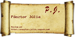 Pásztor Júlia névjegykártya